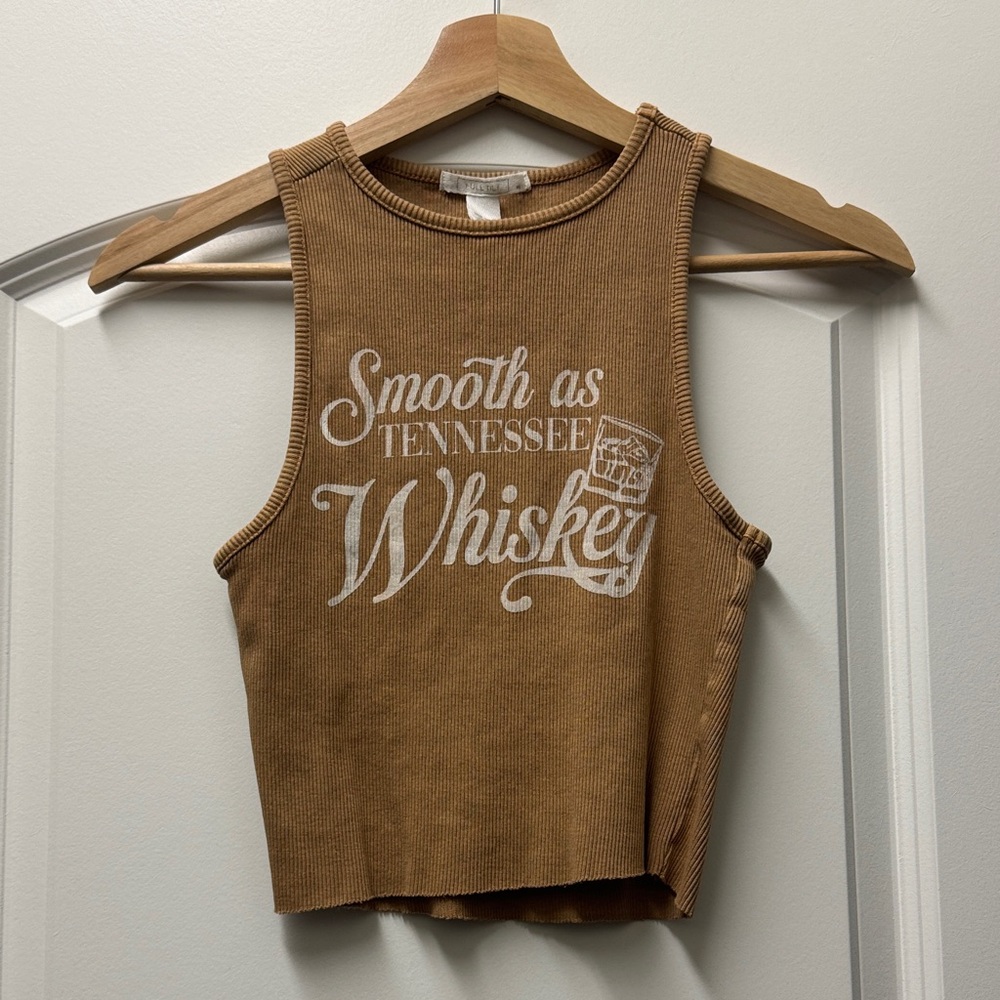 Full Tilt Brown Graphic Crop Top